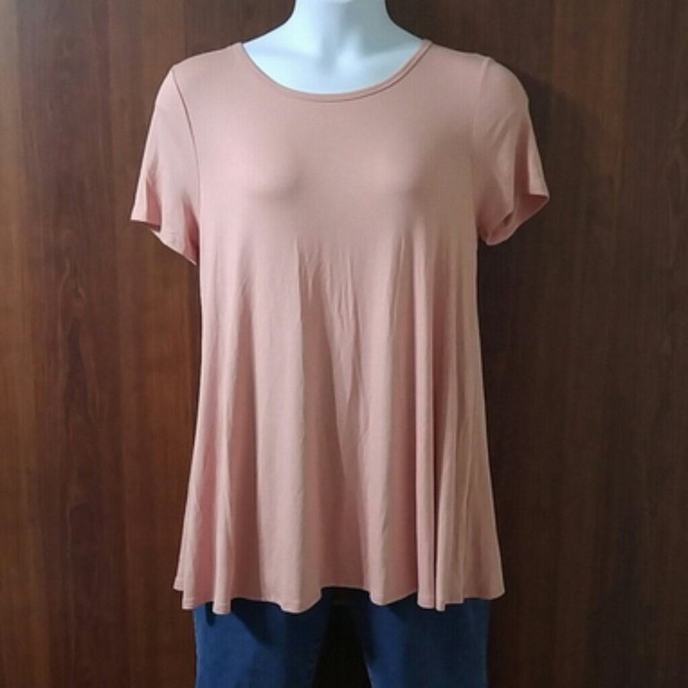 Coverstitched blush pink colored blouse size 3X